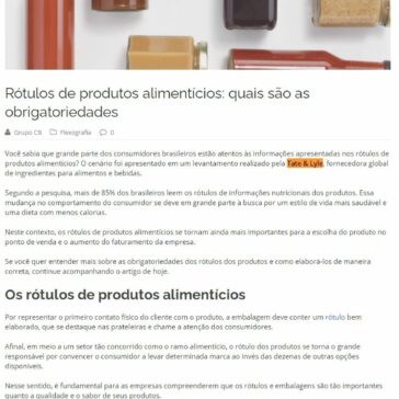 Rótulos de produtos alimentícios: quais são as obrigatoriedades – Grupo CB ? Comunicação Visual Curitiba