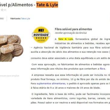 Fibra Solúvel p/Alimentos – Tate & Lyle – NEI
