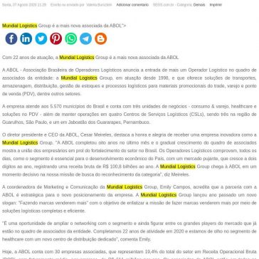 ABOL comemora o ingresso de mais uma empresa no seu quadro de associados – SEGS