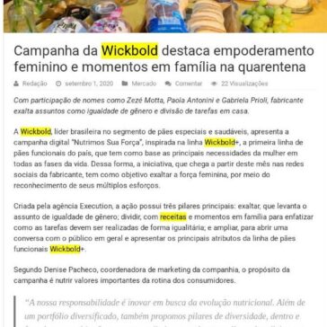 Campanha da Wickbold destaca empoderamento feminino e momentos em família na quarentena – Empoderadxs