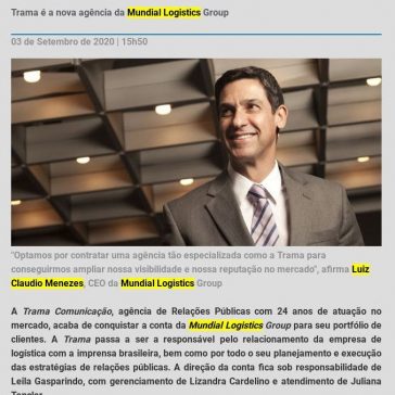 Nova conta na Trama – Mega Brasil Comunicação
