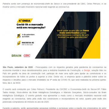 Sienge apoia debate online sobre impactos e desafios para o mercado imobiliário durante a pandemia – Show Vip