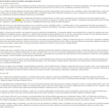 Conflito de Poderes afasta investidor estrangeiro do Brasil – Revista Acontece Online