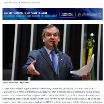 Deputado federal Peninha se posiciona contra impeachment do governador Moisés e da vice Daniela – Informe Blumenau