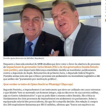 Deputado federal Peninha, o bolsonarista do MDB, crítica impeachment de Moisés e Daniela – NSC Total