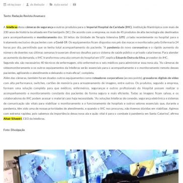 Intelbras doa sistema de segurança e monitoramento para o IHC – Revista Anamaco Online