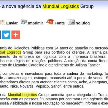 Trama Comunicação é a nova agência da Mundial Logistics Group – Difundir