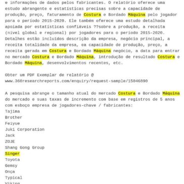 Tamanho global Costura e Bordado Máquina Mercado, Share, Indústria Análise de Crescimento por Tipos, Aplicações e actores-chave – Actual Penacova – Moldes Costura