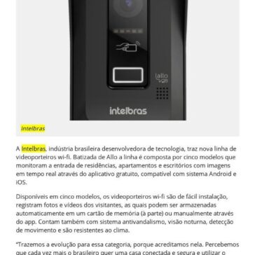 Intelbras lança videoporteiros Wi-Fi com controle de acesso por aplicativo – Eletrolar