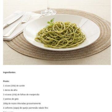 Espaguete ao pesto – Jornal Metas