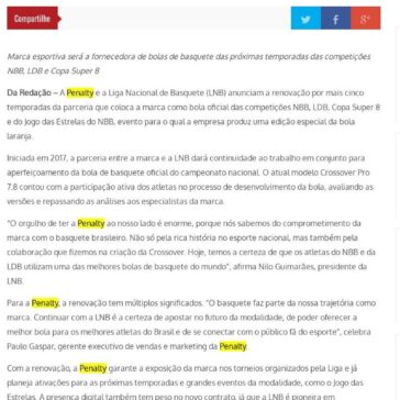 Penalty e Liga Nacional de Basquete renovam parceria por mais 5 anos – CliqueABC