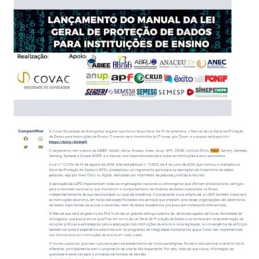 Lançamento do Manual da Lei Geral de Proteção de Dados para Instituições de Ensino – ANEC