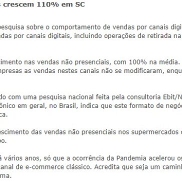 Vendas através de canais digitais de supermercados crescem 110% em SC – Associação Catarinense de Supermercados