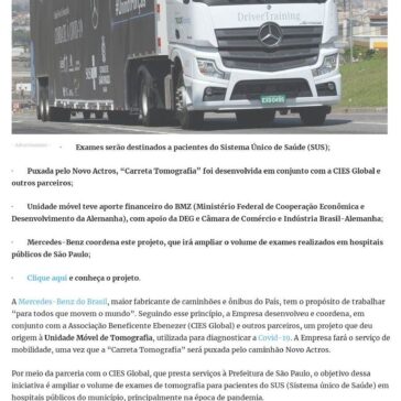 Mercedes-Benz cria unidade móvel de tomografia para combate à… – EAE Máquinas
