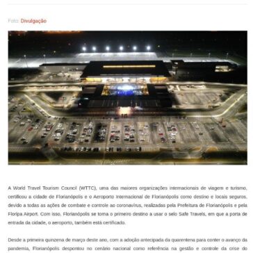 Cidade e Aeroporto de Florianópolis recebem certificação internacional de destino seguro – Logística e Negócios