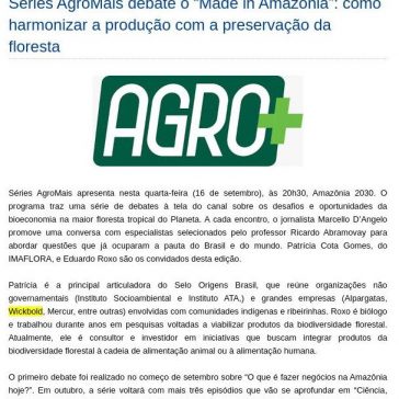 Séries AgroMais debate o “Made in Amazonia”: como harmonizar a produção com a preservação da floresta – Noticias da Tv Brasileira
