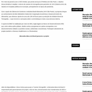 Mercedes-Benz cria unidade móvel de tomografia para combate à Covid-19 – Coisas de Agora