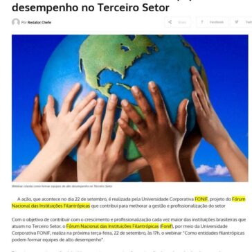 Webinar orienta como formar equipes de alto desempenho no Terceiro Setor – Portal Maratimba