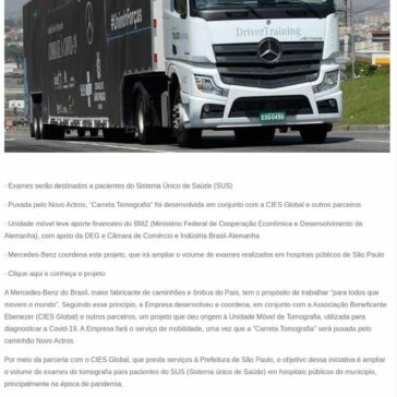 Mercedes-Benz cria unidade móvel de tomografia para combate à Covid-19 – SEGS