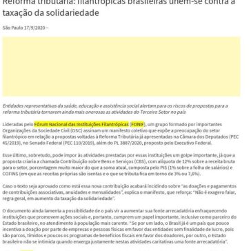 Reforma tributária: filantrópicas brasileiras unem-se contra a taxação da solidariedade – Estado do Paraná