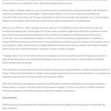 Sienge Plataforma cria ecossistema tecnológico para transformar a produtividade na indústria da construção – Hub Imobiliário