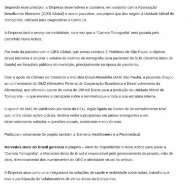 Mercedes-Benz cria unidade móvel de tomografia para combate à Covid-19 – Mecânica On-line