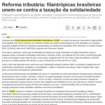 Reforma tributária: filantrópicas brasileiras unem-se contra a taxação da solidariedade – Portal Notícias MG