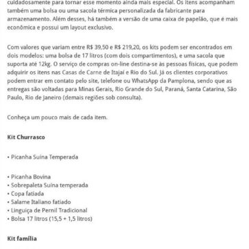 Pamplona Alimentos apresenta kits natalinos – 2A Alimentos