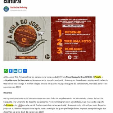#ABolaDoJogo: NBB e Penalty lançam concurso cultural – Revista Live Marketing