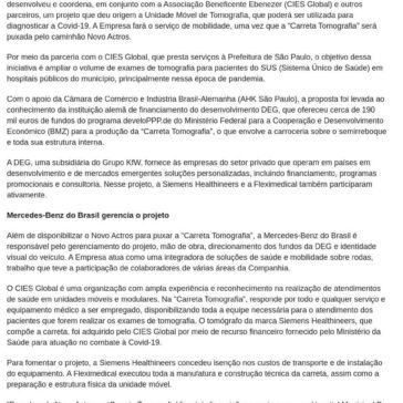 Mercedes-Benz cria unidade móvel de tomografia para combate à Covid-19 – Siemens