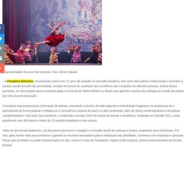 Pamplona Alimentos apoia Escola do Teatro Bolshoi no Brasil – Dica de Teatro