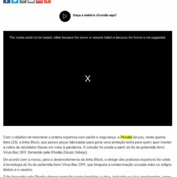 Penalty lança linha esportiva com efeito antiviral permanente – Máquina do Esporte