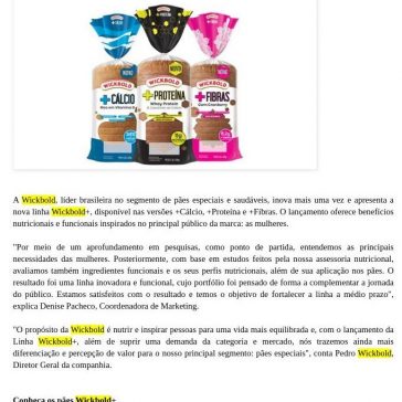 Wickbold lança a linha de pães especiais mais inovadora do mercado brasileiro – Achados e Detalhes