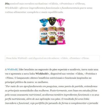 WICKBOLD LANÇA A LINHA DE PÃES ESPECIAIS MAIS INOVADORA DO MERCADO BRASILEIRO – Alice Varajão
