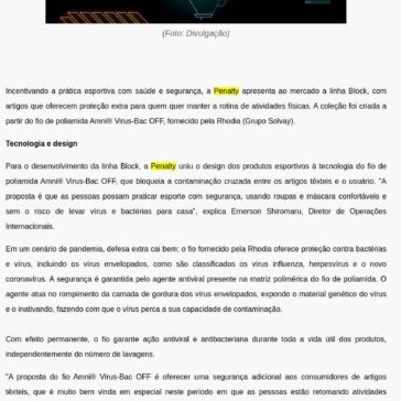 Esporte e proteção: Penalty apresenta Linha Block – Blog do Esporte