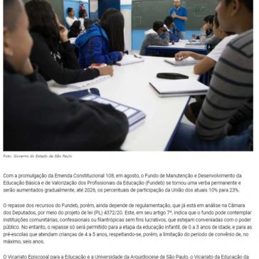 Mobilização propõe que escolas comunitárias e confessionais tenham pleno acesso ao Fundeb – Jornal O São Paulo