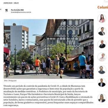 Turismo: Prefeitura de Blumenau promove pacote de ações preventivas à Covid-19 – NSC Total