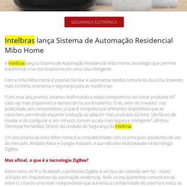 Intelbras lança Sistema de Automação Residencial Mibo Home – Revista Segurança Eletrônica