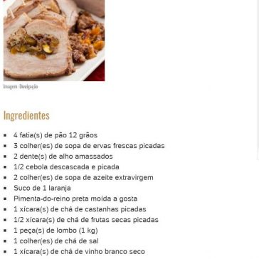 Lombo recheado – Nossa – UOL