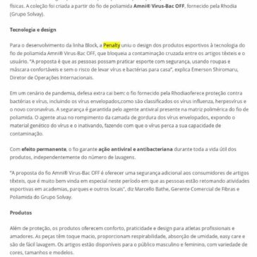 Esporte e proteção: Penalty apresenta Linha Block – Studiobox