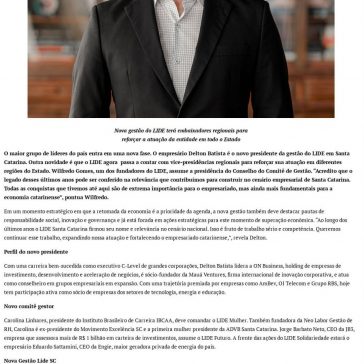 Delton Batista é o novo presidente do LIDE SC – Blog do Prisco