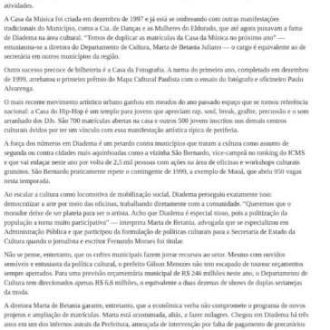30ANOS: socialistas fomentam prática cultural em Diadema – Capital Social