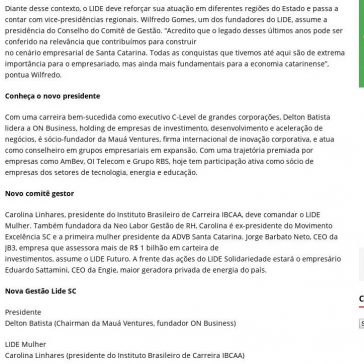 Delton Batista é o novo presidente do LIDE SC – Jornal Floripa