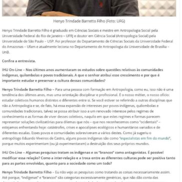 O contato cultural amistoso entre indígenas e não indígenas sequer começou – Amazônia (On-line)