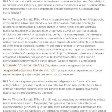 O contato cultural amistoso entre indígenas e não indígenas sequer começou. Entrevista especial com Henyo Trindade Barretto Filho – Dinâmicas Sul-Sur