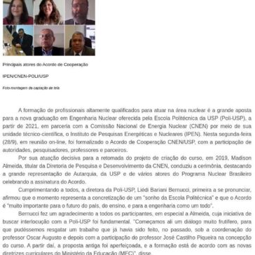 Poli-USP e IPEN/CNEN realizam cerimônia para celebrar acordo de cooperação que permitiu criação de novo curso de engenharia nuclear – Cnen