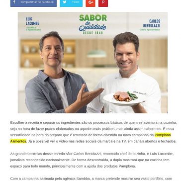 Carlos Bertolazzi e Luís Lacombe estrelam campanha da Pamplona Alimentos – Grandes Nomes da Propaganda