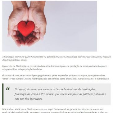 O que é filantropia e onde ela está presente? – Pró Saúde