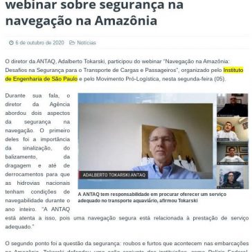 Diretor da ANTAQ participa de webinar sobre segurança na navegação na Amazônia – Antaq