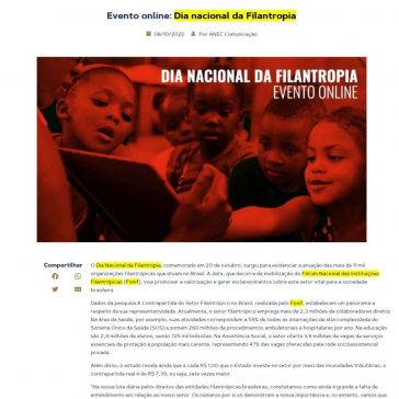 Evento online: Dia nacional da Filantropia – ANEC